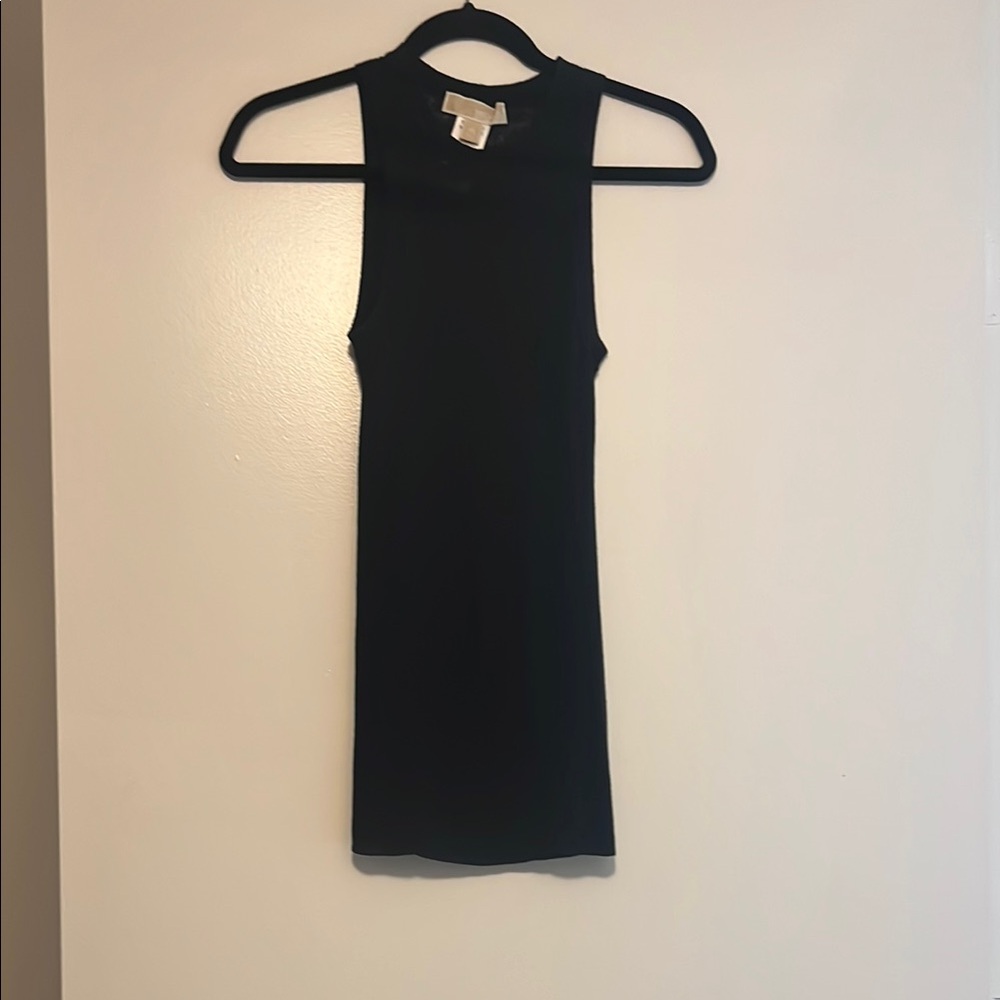 Michael Kors Black Sleeveless Knit Tank XS Fitted Basic Layering Top Mi